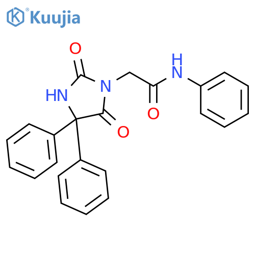 2-(2,5-dioxo-4,4-diphenylimidazolidin-1-yl)-N-phenylacetamide structure