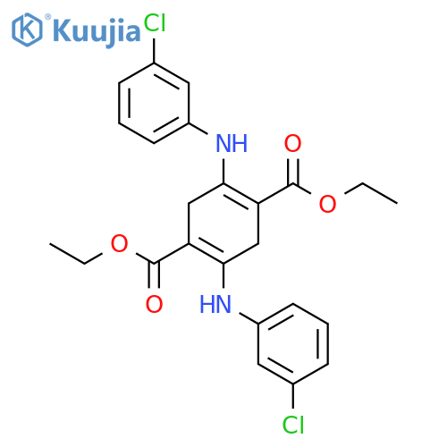 1,4-Cyclohexadiene-1,4-dicarboxylic acid,2,5-bis[(3-chlorophenyl)amino]-, diethyl ester structure