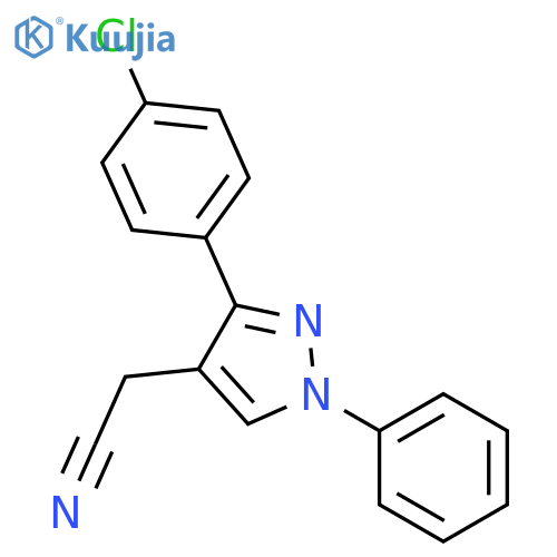 2-3-(4-Chlorophenyl)-1-phenyl-1H-pyrazol-4-ylacetonitrile structure