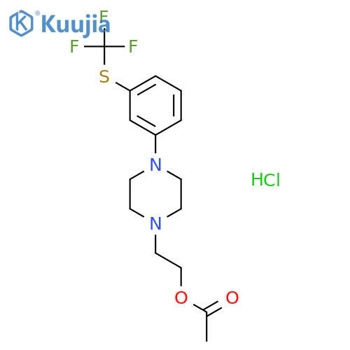 1-Piperazineethanol,4-[3-[(trifluoromethyl)thio]phenyl]-, 1-acetate, hydrochloride (1:1) structure