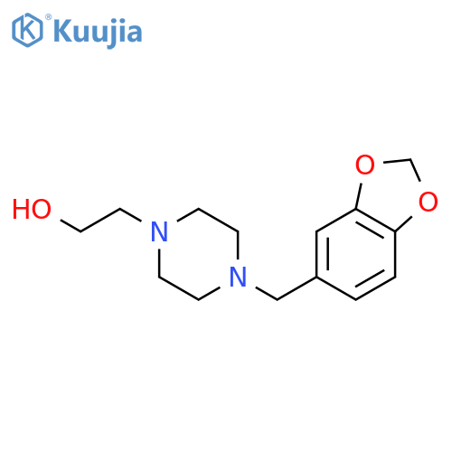 2-[4-(1,3-benzodioxol-5-ylmethyl)piperazin-1-yl]ethanol structure