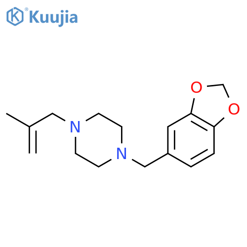 1-(1,3-benzodioxol-5-ylmethyl)-4-(2-methylprop-2-en-1-yl)piperazine structure