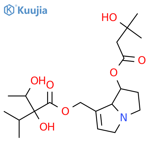 {1-[(3-hydroxy-3-methylbutanoyl)oxy]-2,3,5,7a-tetrahydro-1H-pyrrolizin-7-yl}methyl 2,3-dihydroxy-2-(propan-2-yl)butanoate structure