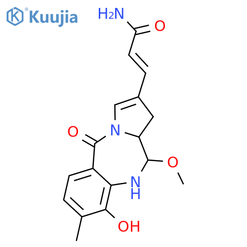 (E)-3-[(6R,6aS)-4-hydroxy-6-methoxy-3-methyl-11-oxo-5,6,6a,7-tetrahydropyrrolo[2,1-c][1,4]benzodiazepin-8-yl]prop-2-enamide structure