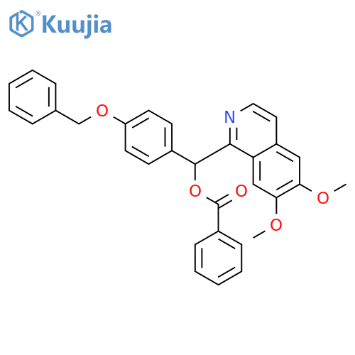 1-Isoquinolinemethanol,6,7-dimethoxy-a-[4-(phenylmethoxy)phenyl]-,1-benzoate structure