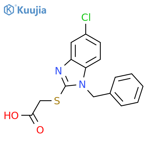 (1-Benzyl-5-chloro-1H-benzoimidazol-2-ylsulfanyl)-acetic acid structure