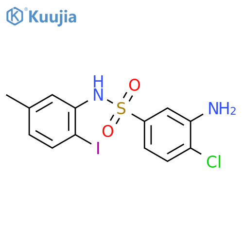 3-amino-4-chloro-N-(2-iodo-5-methylphenyl)benzene-1-sulfonamide structure