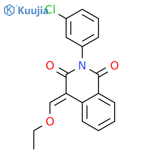 2-(3-chlorophenyl)-4-(ethoxymethylidene)-1,2,3,4-tetrahydroisoquinoline-1,3-dione structure