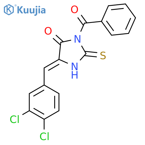 3-benzoyl-5-(3,4-dichlorophenyl)methylidene-2-sulfanylideneimidazolidin-4-one structure
