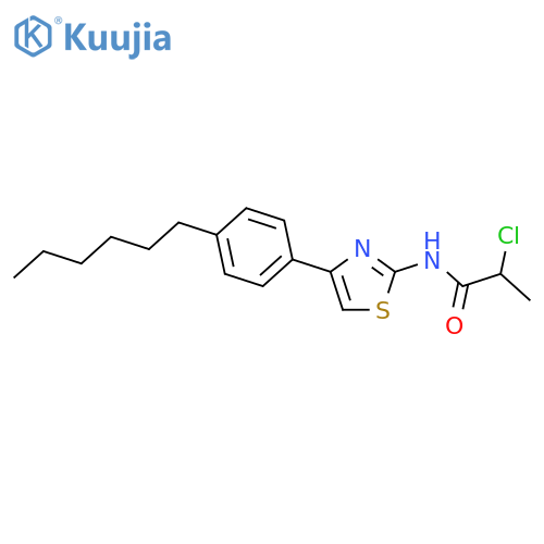 2-chloro-N-4-(4-hexylphenyl)-1,3-thiazol-2-ylpropanamide structure