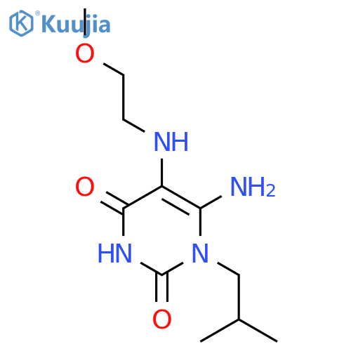 6-Amino-5-(2-methoxyethyl)amino-1-(2-methylpropyl)-1,2,3,4-tetrahydropyrimidine-2,4-dione structure