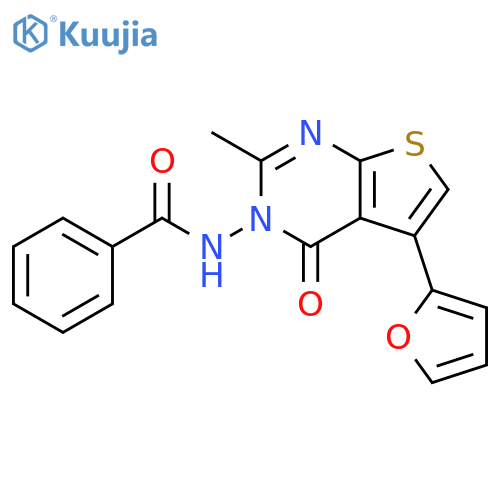 Benzamide,N-[5-(2-furanyl)-2-methyl-4-oxothieno[2,3-d]pyrimidin-3(4H)-yl]- structure