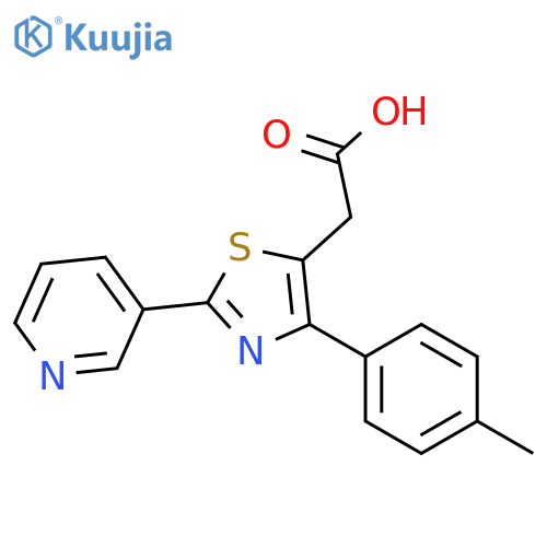 (2-Pyridin-3-yl-5-p-tolyl-thiazol-4-yl)-acetic acid structure