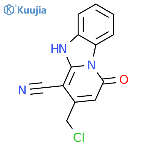 11-(chloromethyl)-13-oxo-1,8-diazatricyclo7.4.0.0,2,7trideca-2,4,6,9,11-pentaene-10-carbonitrile structure