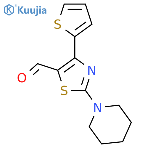 2-(Piperidin-1-yl)-4-(thiophen-2-yl)-1,3-thiazole-5-carbaldehyde structure