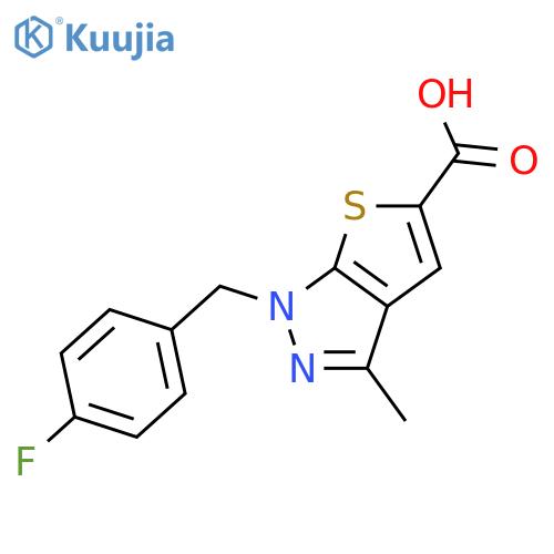 1-(4-FLUORO-BENZYL)-3-METHYL-1H-THIENO[2,3-C]PYRAZOLE-5-CARBOXYLIC ACID structure