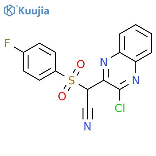 2-(3-chloroquinoxalin-2-yl)-2-(4-fluorobenzenesulfonyl)acetonitrile structure