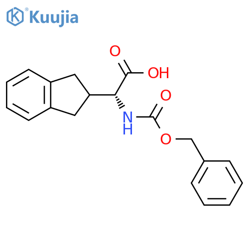 (2R)-2-{[(benzyloxy)carbonyl]amino}-2-(2,3-dihydro-1H-inden-2-yl)acetic acid structure