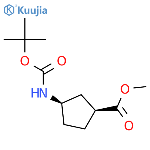 methyl (1S,3R)-3-{[(tert-butoxy)carbonyl]amino}cyclopentane-1-carboxylate structure