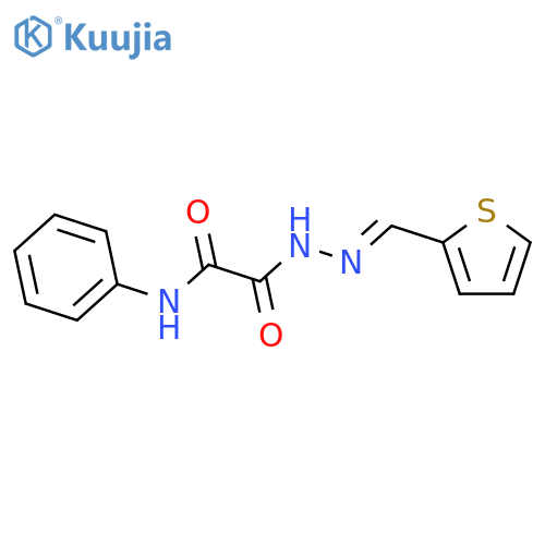 2-oxo-N-phenyl-2-[(2E)-2-(thiophen-2-ylmethylidene)hydrazino]acetamide structure