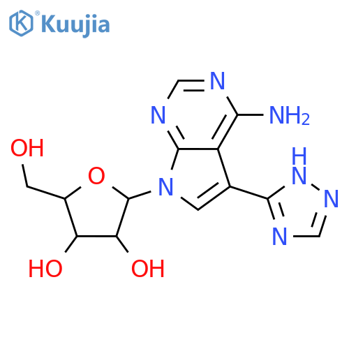 7-pentofuranosyl-5-(1H-1,2,4-triazol-5-yl)-7H-pyrrolo[2,3-d]pyrimidin-4-amine structure