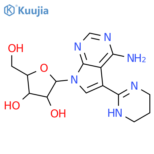 7H-Pyrrolo[2,3-d]pyrimidin-4-amine,7-b-D-ribofuranosyl-5-(1,4,5,6-tetrahydro-2-pyrimidinyl)- structure