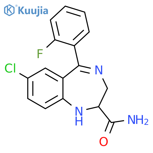 1H-1,4-Benzodiazepine-2-carboxamide, 7-chloro-5-(2-fluorophenyl)-2,3-dihydro- structure