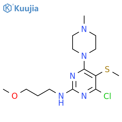 4-chloro-N-(3-methoxypropyl)-6-(4-methylpiperazin-1-yl)-5-(methylsulfanyl)pyrimidin-2-amine structure