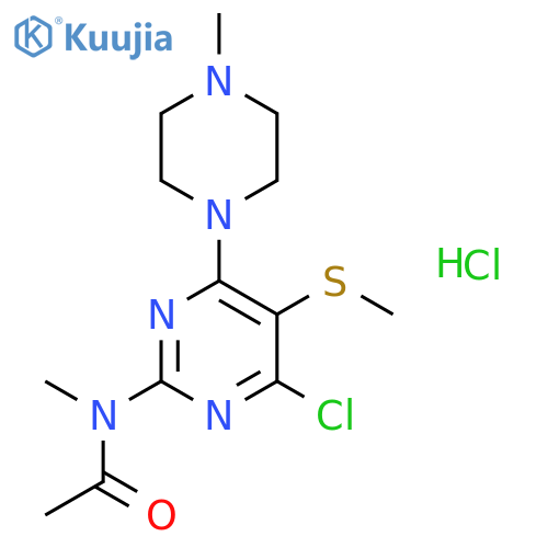 N-[4-chloro-6-(4-methylpiperazin-1-yl)-5-(methylsulfanyl)pyrimidin-2-yl]-N-methylacetamide hydrochloride structure