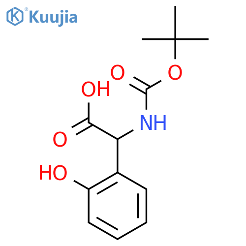 2-{(tert-butoxy)carbonylamino}-2-(2-hydroxyphenyl)acetic acid structure