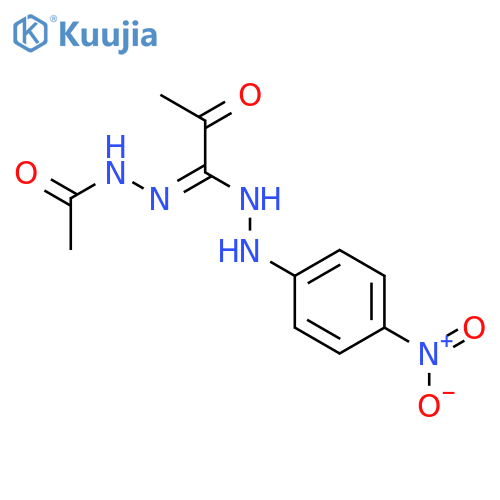 Acetic acid, [1-[2-(4-nitrophenyl)hydrazino]-2-oxopropylidene]hydrazide structure