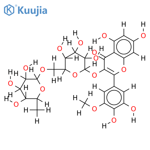 laricitrin 3-O-(6"-alpha-rhamnopyranosyl)-beta-glucopyranosyl structure