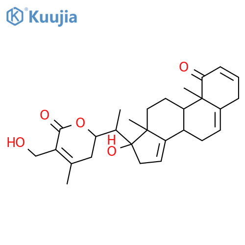 (22R)-17,27-dihydroxy-22,26-epoxyergosta-2,5,14,24-tetraene-1,26-dione structure