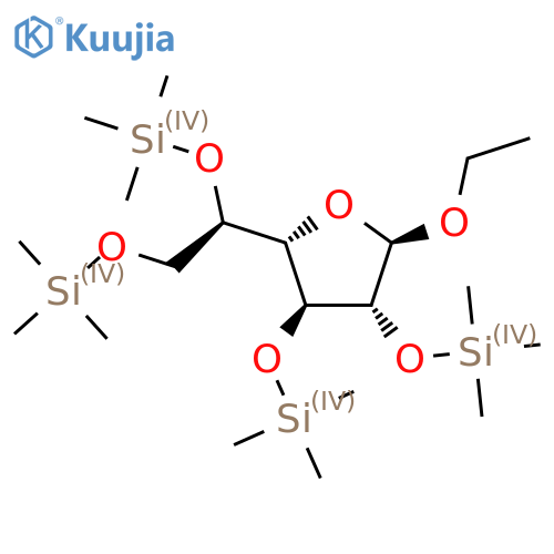 [(2S,3S,4R,5R)-2-[(1R)-1,2-Bis(trimethylsilyloxy)ethyl]-5-ethoxy-4-trimethylsilyloxyoxolan-3-yl]oxy-trimethylsilane structure