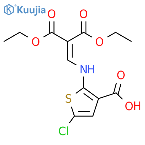 Propanedioic acid, [[(3-carboxy-5-chloro-2-thienyl)amino]methylene]-,1,3-diethyl ester structure
