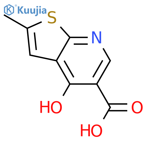 Thieno[2,3-b]pyridine-5-carboxylic acid, 4-hydroxy-2-methyl- structure