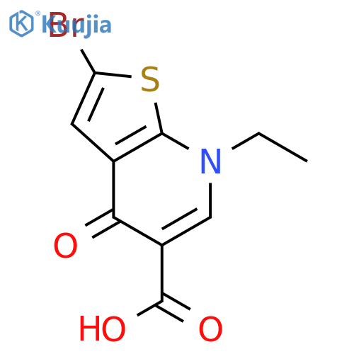 2-Bromo-7-ethyl-4-oxo-4,7-dihydrothieno[2,3-b]pyridine-5-carboxylic acid structure