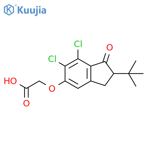 Acetic acid,[[6,7-dichloro-2-(1,1-dimethylethyl)-2,3-dihydro-1-oxo-1H-inden-5-yl]oxy]- structure