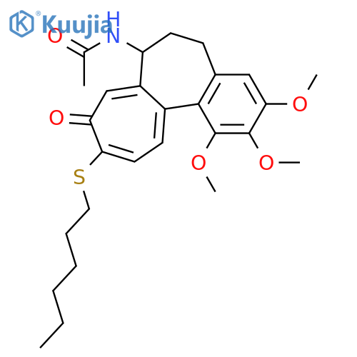 N-(10-hexylsulfanyl-1,2,3-trimethoxy-9-oxo-6,7-dihydro-5h-benzo[a]heptalen-7-yl)acetamide structure
