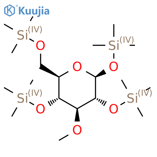 beta-D-Glucopyranose, 3-O-methyl-1,2,4,6-tetrakis-O-(trimethylsilyl)- structure