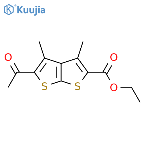 Thieno[2,3-b]thiophene-2-carboxylic acid, 5-acetyl-3,4-dimethyl-, ethyl ester structure