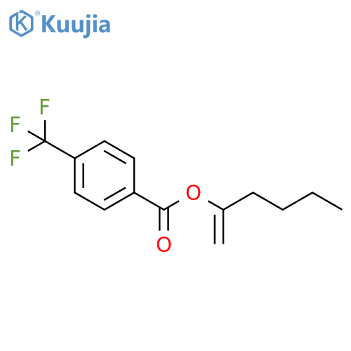 Benzoic acid, 4-(trifluoromethyl)-, 1-methylenepentyl ester structure