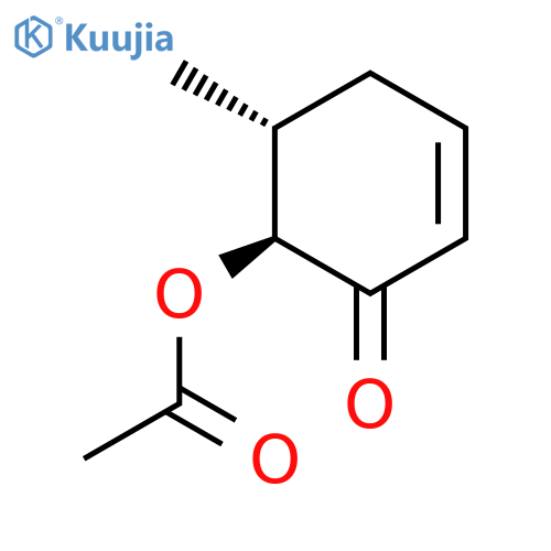 2-CYCLOHEXEN-1-ONE, 6-(ACETYLOXY)-5-METHYL-, TRANS- structure