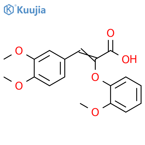 2-Propenoic acid, 3-(3,4-dimethoxyphenyl)-2-(2-methoxyphenoxy)- structure