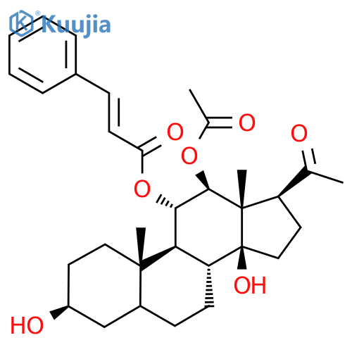 [(3S,8R,9S,10S,11S,12S,13S,14S,17S)-17-Acetyl-12-acetyloxy-3,14-dihydroxy-10,13-dimethyl-1,2,3,4,5,6,7,8,9,11,12,15,16,17-tetradecahydrocyclopenta[a]phenanthren-11-yl] (E)-3-phenylprop-2-enoate structure
