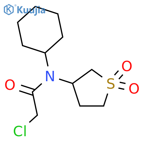 2-chloro-N-cyclohexyl-N-(1,1-dioxo-1λ?-thiolan-3-yl)acetamide structure