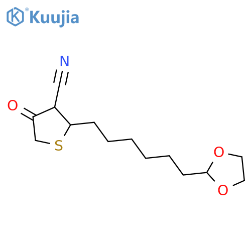 3-THIOPHENECARBONITRILE, 2-[6-(1,3-DIOXOLAN-2-YL)HEXYL]TETRAHYDRO-4-OXO- structure