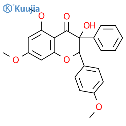 4H-1-Benzopyran-4-one, 2,3-dihydro-3-hydroxy-5,7-dimethoxy-2-(4-methoxyphenyl)-3-phenyl- structure