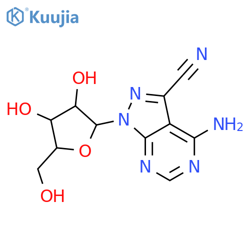 1H-Pyrazolo[3,4-d]pyrimidine-3-carbonitrile,4-amino-1-b-D-ribofuranosyl- structure