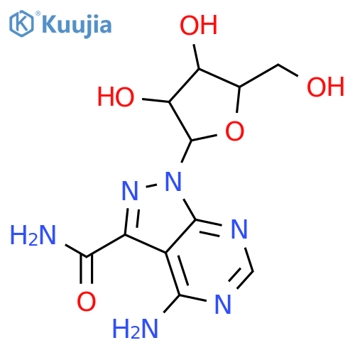 4-amino-1-(beta-D-ribofuranosyl)-1H-pyrazolo[3,4-d]pyrimidine-3-carboxamide structure
